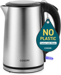 COSORI Electric Kettle, No Plastic Inner Lid, Filter and Spout, Double Wall Stainless Steel Keep Warm, Automatic Shut Off & Boil Dry Protection, Durable Tea Kettle Boiler & Heater, 1.5L/1500W, Silver