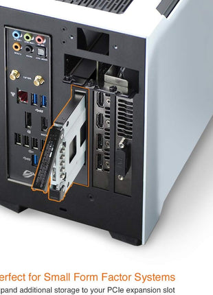 ICY DOCK 2.5 inch SATA SSD Removable Hard Drive Bay Adapter for PCIe Expansion Card Slot | ExpressSlot MB839SP-B
