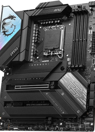 MSI MPG Z790 Carbon WiFi II Gaming Motherboard (Supports 12th/13th/14th Gen Intel Processors, LGA 1700, DDR5, PCIe 5.0, M.2, 2.5Gbps LAN, USB 3.2 Gen2, Wi-Fi 7, Bluetooth 5.4, ATX)