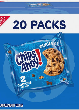 CHIPS AHOY! Original Chocolate Chip Cookies, 20 Snack Packs (2 cookies per pack)
