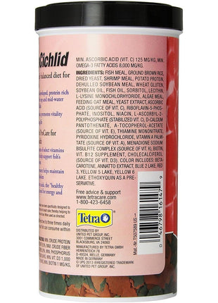 TetraCichlid Cichlid Flakes, Fish Food, Clear Water Advanced Formula, 5.65 Ounces