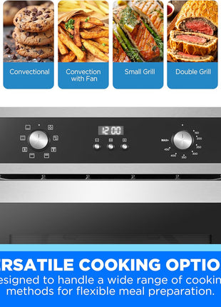 Midea 24" Single Electronic Wall Oven, 2.5 Cu. Ft.-Capacity, Built-in Oven with 8-in-1 Cooking Modes, Stainless Steel