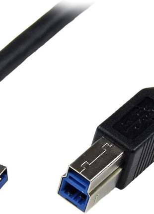 StarTech.com 1m Black SuperSpeed USB 3.0 Cable - Right Angle A to B - 3 ft USB 3 Cable - Right Angle USB 3.0 A (M) to USB 3.0 B (M) (USB3SAB1MRA)