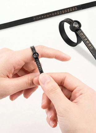 UUBAAR Ring Sizer Measuring Tool Kit, Aluminum Mandrel, 27 Stainless Steel Ring Sizing Gauge Measurer (US Size 0-13), 2 Finger Belts 1-17 (1 with Magnifier), Polishing Cloth, Men Women Wedding Jewelry