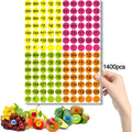 Garage Sale Price Stickers, 1400 PCS 3/4 Inch Price Stickers for Yard Sales, Flea Markets, County Fairs & Retail Use, Pricemarker Labels, 4 Colours Round Price Tags