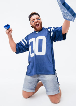 BLUE PANDA 12 Pack 3-inch Cowbells with Handle, Blue Hand Percussion Cow Bells Noise Makers for Sporting Events, Football Games and Celebrations - Cowbell Noise Maker