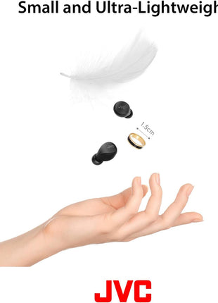 JVC Gumy Mini HAA6TB True Wireless Earbuds, Black | Up to 23 Hours Battery Life, Neodymium Magnet Driver, IPX4 Water Resistance, Compact and Lightweight