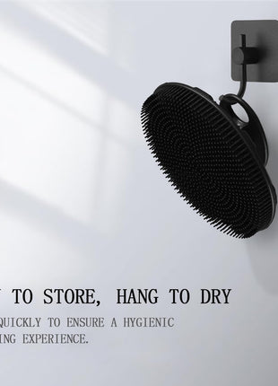 INNERNEED Food-Grade Soft Silicone Body Scrubber Shower Brush, Black | Handheld Cleansing Skin Brush, Gentle Exfoliating and Lather Well, Hygienic Bath Scrub for Women, Men