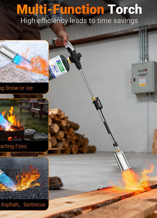 Sondiko Propane Torch Weed Burner, High Output Weed Torch Flamethrower, 30 inch Detachable Long Arm Heavy Duty Blow Torch For Garden, Wood, Ice, Snow, Melting(PROPANE TANK NOT INCLUDED)