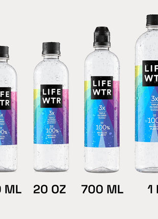 LIFEWTR Premium Purified Water, pH Balanced with Electrolytes, 100% recycled plastic bottles, 33.8 Fl Oz, 1L (Pack of 6)