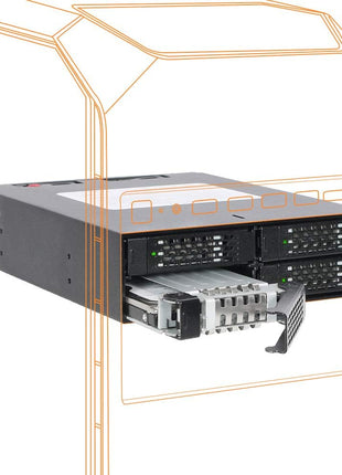 ICY DOCK Rugged 4 x 2.5 SAS/SATA HDD/SSD Mobile Rack Enclosure for 5.25" Bay | ToughArmor MB994SP-4S