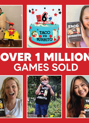 Taco vs Burrito - The Wildly Popular Surprisingly Strategic Card Game Created by a 7 Year Old - 5 Ways to Play - a Family-Friendly Party Game for Kids, Teens & Adults