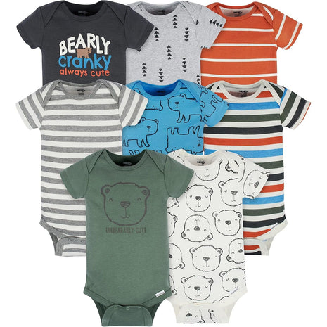 Onesies Brand baby boys 8-pack Short Sleeve Mix & Match Bodysuits and Toddler T Shirt Set, Dangerously Cute Tiger, 3-6 Months US
