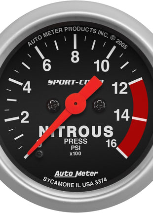 Auto Meter 3374 Sport-Comp Electric Nitrous Pressure Gauge