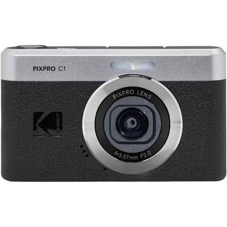 KODAK PIXPRO C1 Friendly Zoom Digital Camera - 13MP Compact Point and Shoot with 2.8??180? Tilt LCD Flip Screen, Retro Vintage Design with 4X Zoom and 1080P Full HD Video for Travel, Vlogging, Black