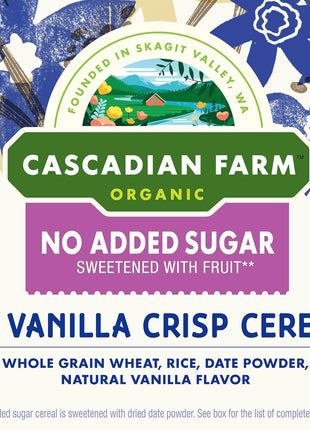 Cascadian Farm Organic Vanilla Crisp Cereal, No Added Sugar, 12 oz