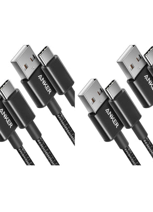 Anker USB A to USB C Cable, USB to USB C Cable (2-Pack, 3 ft, Black) | For iPhone 17 Series, Samsung Galaxy S10 / S10+, LG V30, Beats Fit Pro, and More