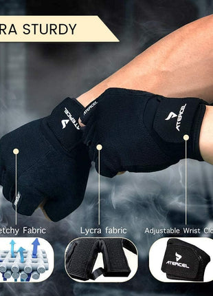 ATERCEL Workout Gloves for Men and Women, Exercise Gloves for Weight Lifting, Cycling, Gym, Training, Breathable and Snug fit