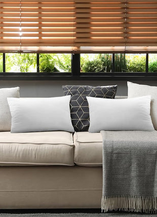 Utopia Bedding 12x20 Pillow Inserts, White Throw Pillows for Couch, 2 Pack | 100% Virgin Filling, Indoor cushion inserts for bed, sofa & couch, Supportive & fluffy decorative pillows, Set of 2, White
