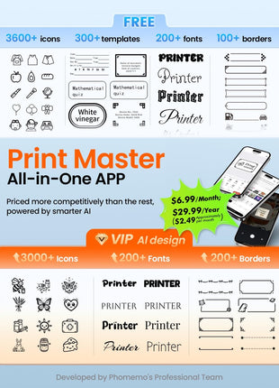 Phomemo M110 Label Makers - Barcode Label Printer Bluetooth Label Maker Portable Thermal Printer for Small Business, Address, Barcode, Logo, Clothing, Mailing, Sticker Printers for Phone & PC, Black