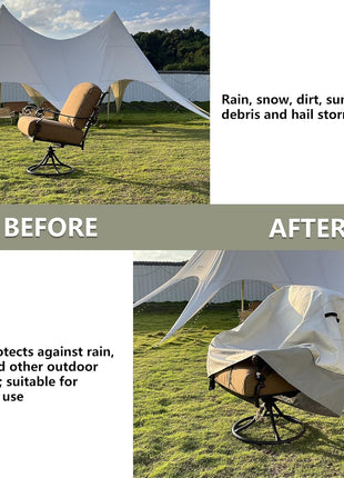 Outdoor Swivel Lounge Chair Cover 2 Pack,100% Waterproof Heavy Duty Outdoor Chair Covers,(33 W x 35 D x 38.5 H inches) Patio Furniture Cover for Swivel Patio Chair,White&Grayish Green