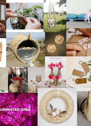 PerkHomy Natural Jute Twine 600 Feet Long Twine String for Crafts Gift Wrapping Packing Gardening Crochet Knitting Macrame Decor (Brown 2mm * 600feet)