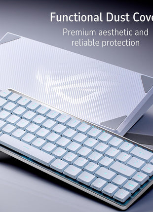 ASUS ROG Falchion RX Low Profile Wireless Gaming Keyboard 65% Compact TKL, Tri-Mode Connectivity, ROG RX Blue Optical Switches, RGB, Touch Panel, Keyboard Cover, PC/Mac Support - White