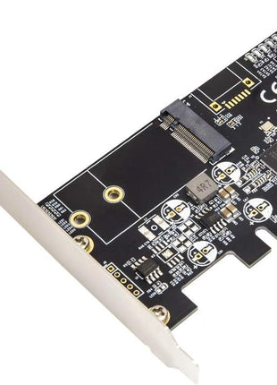 IO Crest SI-PEX40138 Internal 4 Port Non-Raid SATA III 6GB/S with M.2 B-Key 22x42 Pci-E X4 Controller Card for Desktop PC Support SSD and HDD with Low Profile Bracket. JMB585 Chipset