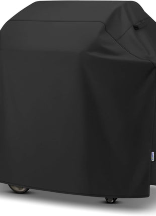 SunPatio Grill Cover 55 Inch, Outdoor Heavy Duty Waterproof Barbecue Gas Cover, UV & Fade Resistant, All Weather Protection Compatible for Weber Charbroil Nexgrill Kenmore Grills and More, Black
