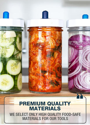Masontops Fermentation Jar Starter Set, Easy Vegetable Fermentation Kit, Includes Mason Jar, Pickle Kit with Fermentation Lids & Fermentation Weight