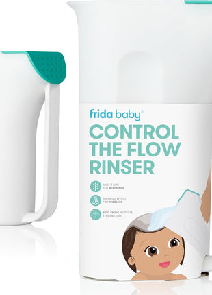 Control The Flow Rinser by Frida Baby Bath Time Rinse Cup with Easy Grip Handle and Removable Rain Shower