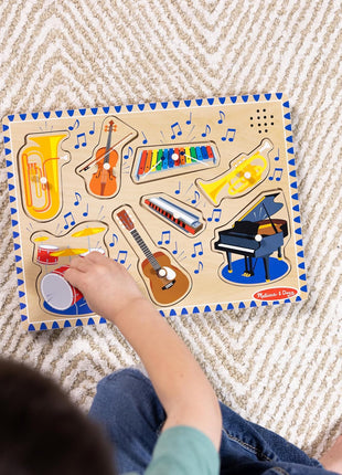 Melissa & Doug Musical Instruments Sound Puzzle - Wooden Peg Puzzle (8 pcs)