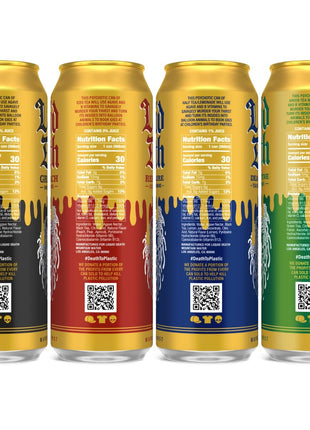 Liquid Death Iced Tea Variety 12-Pack (19.2 Oz Cans) (Grim Leafer, rest in Peach, Dead Billionaire, Green Guillotine)