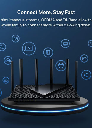 TP-Link AXE5400 Tri-Band WiFi 6E Router (Archer AXE75), 2025 PCMag Editors' Choice, 2.5Gbps WAN Port for Gaming & Streaming, 6GHz Band, 160MHz, OneMesh, Dual-Core CPU, VPN & WPA3 Security