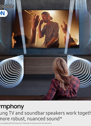 Samsung Q-Series Soundbar HW-Q600F 3.1.2ch with Wireless Subwoofer, Dolby Atmos/DTS Virtual:X, Q-Symphony, SpaceFit Sound Pro, Adaptive Sound, Game Mode Pro, Bluetooth, (2025 Model)