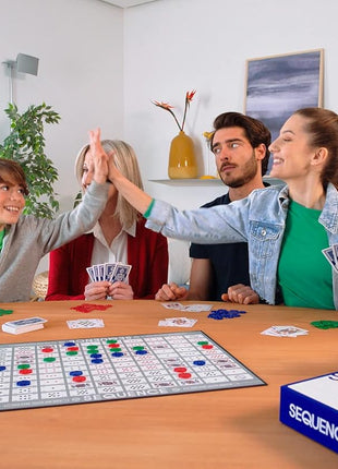 SEQUENCE- Original SEQUENCE Game with Folding Board, Cards and Chips by Jax ( Packaging may Vary ) White, 10.3" x 8.1" x 2.31"
