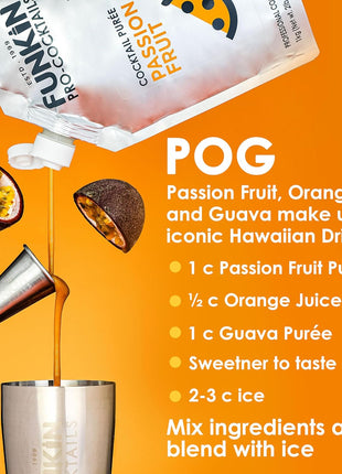 Funkin Fruit Puree | Real Fruit, Simple Ingredient, Natural Mixer for Cocktails, Drinks, Smoothies | Vegan, Non-GMO, Gluten-Free (2.2 lbs) (Passion Fruit)