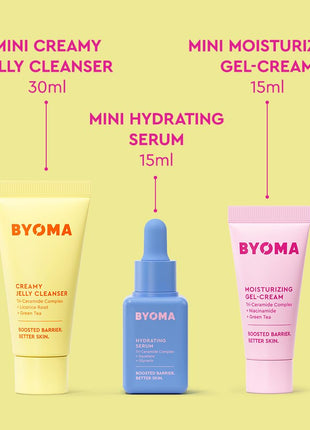 BYOMA So Hydrated Travel Size Gift Set - Skincare Minis (30ml, 15ml, 15ml)