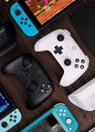 8BitDo Ultimate Bluetooth Controller with Charging Dock, Wireless Pro Controller with Hall Effect Sensing Joystick, Compatible with Switch, Windows and Steam Deck (Black)