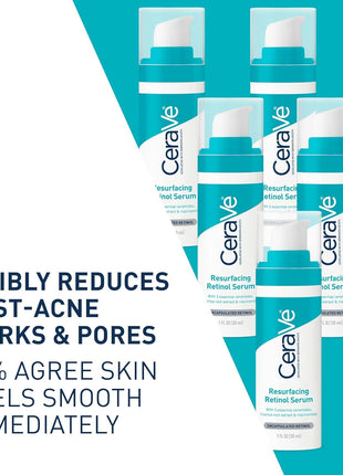 CeraVe Resurfacing Retinol Face Serum with Niacinamide, Pore Minimizer, 1oz | Skin Care Brightening Serum with Licorice Root, Acne Scar & Hyperpigmentation Treatment, Dark Spot Corrector, Skin Repair