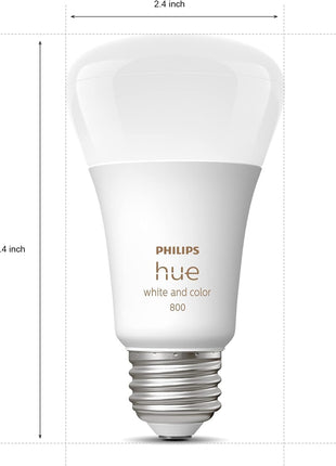 Philips Hue A19 LED Smart Light Bulb - White and Color Ambiance - 60W Indoor Light Bulb - Control with Hue App - Works with Alexa, Google Assistant and Apple Homekit - 3 Pack