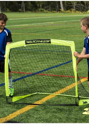 Franklin Sports Blackhawk Backyard Soccer Goal - Portable Pop Up Soccer Nets - Youth + Adult Folding Indoor + Outdoor Goals - Multiple Sizes + Colors