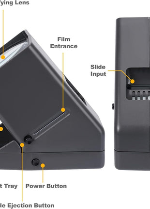 35mm Slide Viewer, Film Negative and Slide Viewer with 3X Magnification and LED Lighted Illuminated Viewing, USB Powered