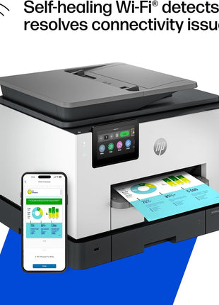 HP OfficeJet Pro 9135e Wireless All-in-One Color Inkjet Printer, Print, scan, copy, fax, ADF, Duplex printing best-for-office, 3 month Instant Ink trial included, AI-enabled (404M0A)