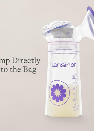 Lansinoh Breastmilk Storage Bags, 100 Count, Baby Essentials, Fast Freeze & Thaw Breast Milk Bags for Baby Bottle Feeding, Strength & Stretch, 6 Ounce | Fast Freeze & Thaw Milk Bags for Baby Bottle Feeding, Baby Essentials