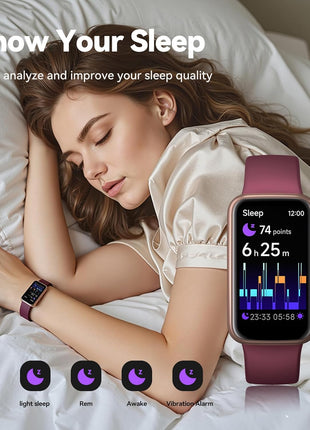 Fitness Tracker Smart Watch, 1.47inch Color Screen, 100+ Sports, Purple | Heart Rate & Sleep Monitor, Pedometer/Step Counter, 3ATM Waterproof, Activity Tracker for Women and Men, Fitness Companion