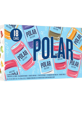 Polar Seltzer Water Sampler Variety Pack, 12 fl oz cans, 18 pack