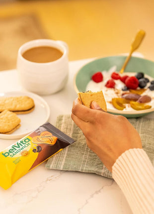 belVita Breakfast Sandwich Dark Chocolate Creme Breakfast Biscuits, Value Pack, 12 Packs (2 Sandwiches Per Pack)
