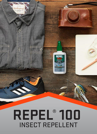 Repel 100 Insect Repellent, 4 Ounces, With DEET, 10-Hour Protection Long-Lasting Insect Repellent Pump Spray Repels Mosquitoes, Ticks, Gnats, Biting Flies, Chiggers And Fleas