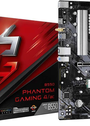 ASRock B550 Phantom Gaming 4 AC Supports 3rd Gen AMD AM4 RyzenTM / Future AMD RyzenTM Processors Motherboard